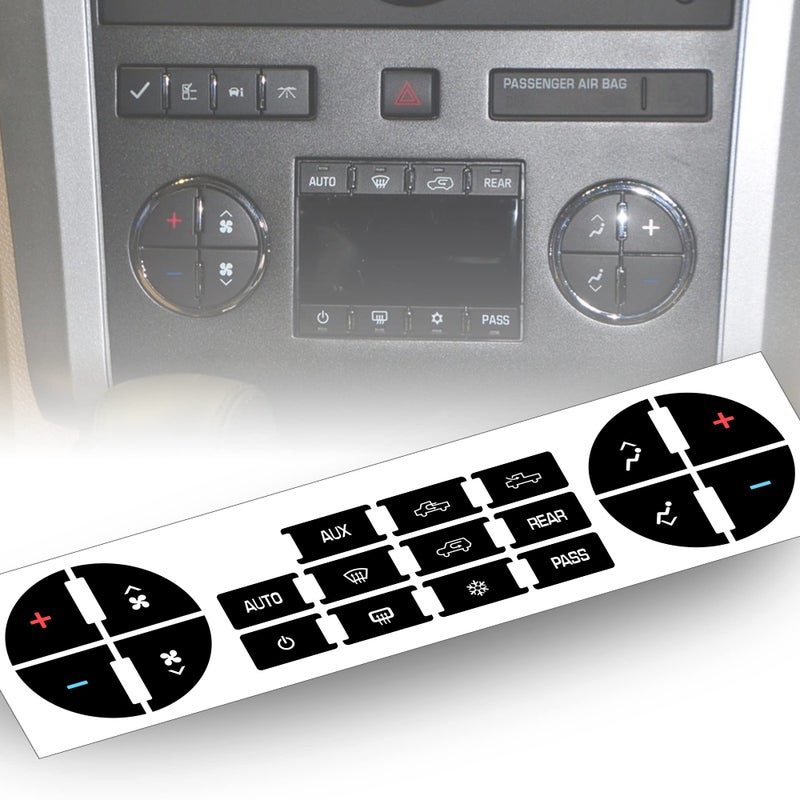 VOFONO Rear Radio Volume Control Knob Button with AC Dash Button Stickers Repair Kit for Select GM Vehicles for 07-14 Chevrolet Chevy GMC Buick Cadillac,Replacement GM 22912547 (Pack of 2) - Image 3